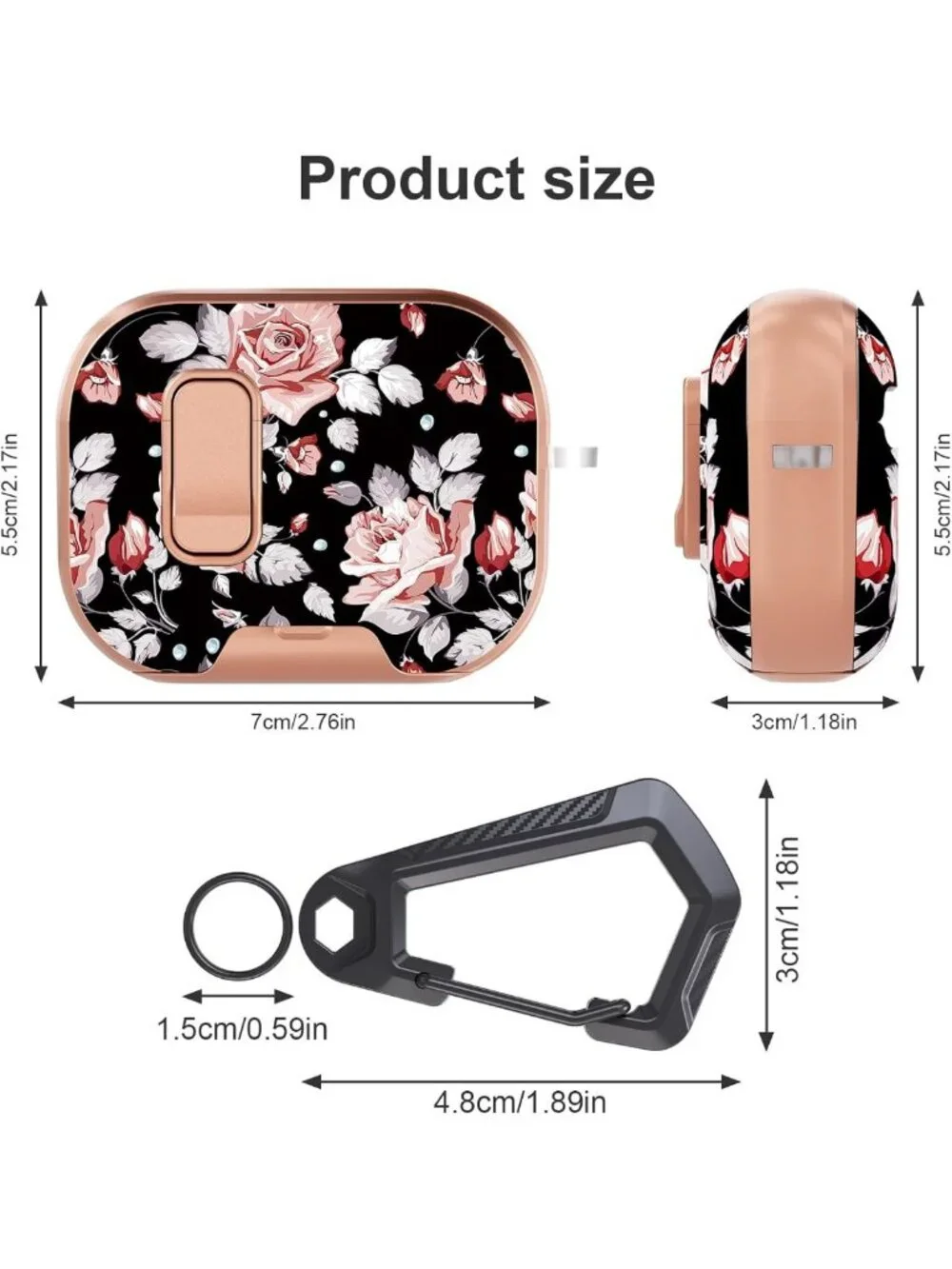 Floral Protective Case for AirPods Pro 3 with Clip, Stand & Cleaning Kit - Girly